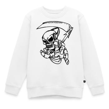 Skelett mit Sense - Kinder Premium Organic Sweatshirt - Weiß - Vorne - AI Model Kid Male (0cm)