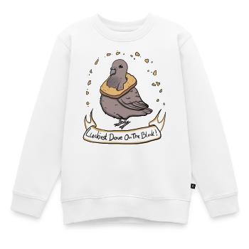 Luckiest Dove! - Kinder Premium Organic Sweatshirt - Weiß - Vorne - AI Model Kid Male (0cm)