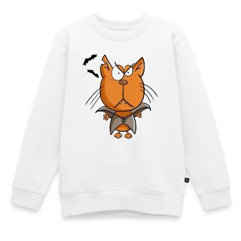Vampir Katze I Halloween - Kinder Premium Organic Sweatshirt - Weiß - Vorne - AI Model Kid Male (0cm)