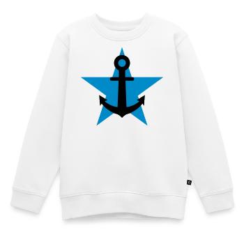 Marin / Marine / Bâteau / Ancre / Mer - Sweat Premium enfant bio - blanc - Devant - AI Model Kid Male (0cm)