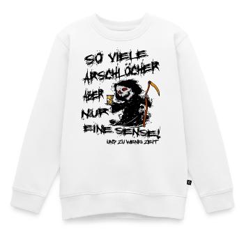 Lustiger Sensenmann - Kinder Premium Organic Sweatshirt - Weiß - Vorne - AI Model Kid Male (0cm)