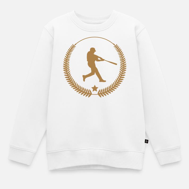 Baseball⚾ - Kinder Premium Organic Sweatshirt - Weiß