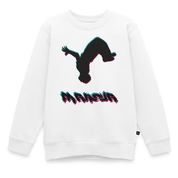 Parkour - Kinder Premium Organic Sweatshirt - Weiß - Vorne - AI Model Kid Male (0cm)