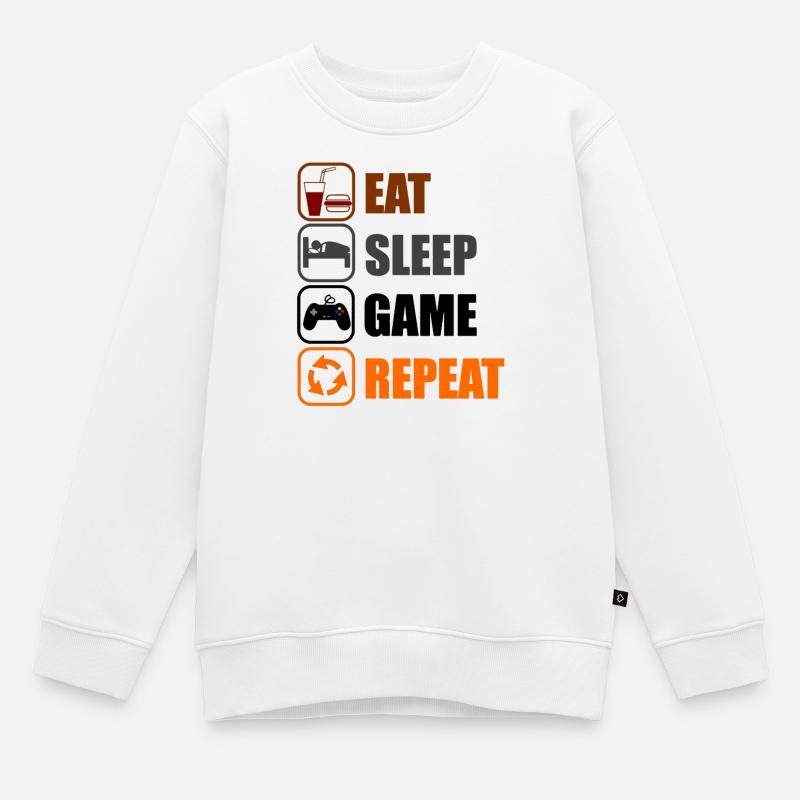 Geek Routine - Sweat Premium enfant bio - blanc