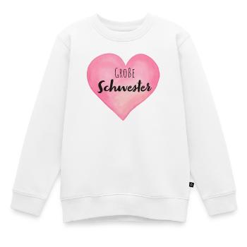 Große Schwester Herz - Kinder Premium Organic Sweatshirt - Weiß - Vorne - AI Model Kid Male (0cm)