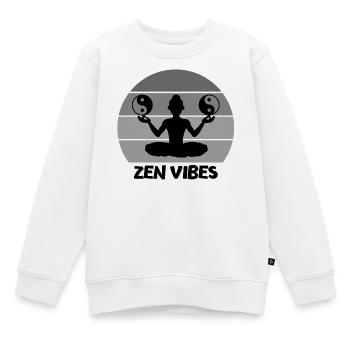 Zen-Vibes, Zen-Vibe, Meditation - Kinder Premium Organic Sweatshirt - Weiß - Vorne - AI Model Kid Male (0cm)