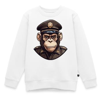 Polizei Schimpanse - Kinder Premium Organic Sweatshirt - Weiß - Vorne - AI Model Kid Male (0cm)