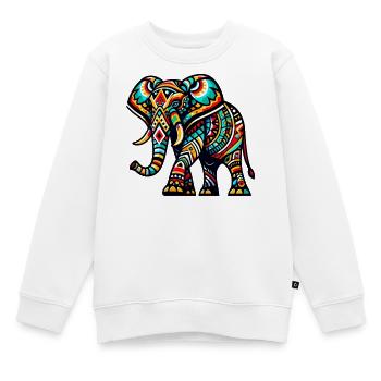 Éléphant - Sweat Premium enfant bio - blanc - Devant - AI Model Kid Male (0cm)