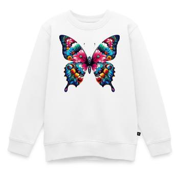 Schmetterling - Kinder Premium Organic Sweatshirt - Weiß - Vorne - AI Model Kid Male (0cm)