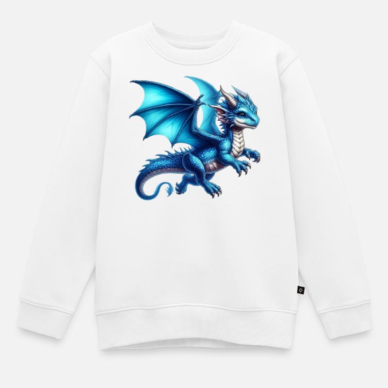 Drache - Kinder Premium Organic Sweatshirt - Weiß