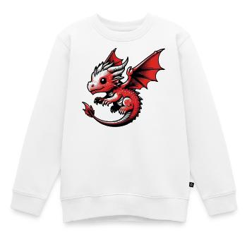 Drache - Kinder Premium Organic Sweatshirt - Weiß - Vorne - AI Model Kid Male (0cm)