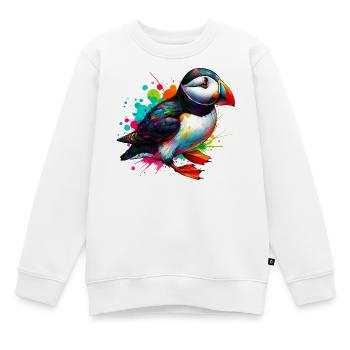Papageitaucher - Kinder Premium Organic Sweatshirt - Weiß - Vorne - AI Model Kid Male (0cm)