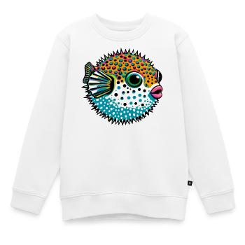 Kugelfisch - Kinder Premium Organic Sweatshirt - Weiß - Vorne - AI Model Kid Male (0cm)