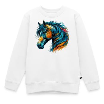 Cheval - Sweat Premium enfant bio - blanc - Devant - AI Model Kid Male (0cm)