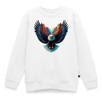 Adler - Kinder Premium Organic Sweatshirt - Weiß - Vorne - AI Model Kid Male (0cm)
