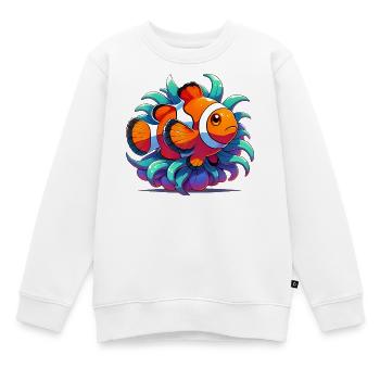 Poisson-clown - Sweat Premium enfant bio - blanc - Devant - AI Model Kid Male (0cm)