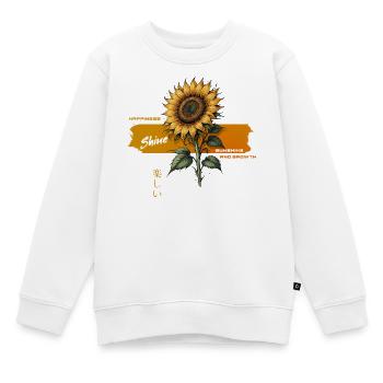 Sonnenblume Glanz Wachstum Glück - Kinder Premium Organic Sweatshirt - Weiß - Vorne - AI Model Kid Male (0cm)