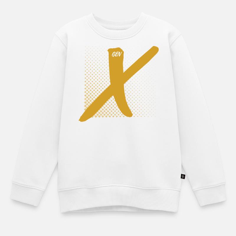 Génération X Doré X - Sweat Premium enfant bio - blanc