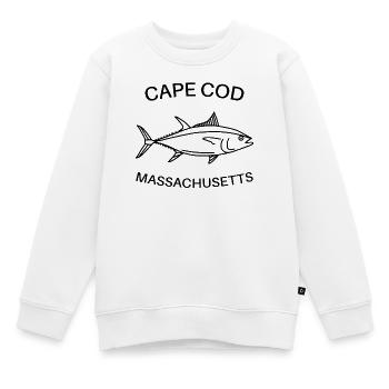 Cape Cod - Massachusetts USA - Fishing - Tuna - Kids Premium Organic Sweatshirt - white - Front - AI Model Kid Male (0cm)