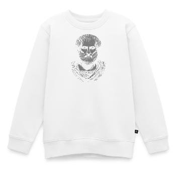 Citation classique d’Aristote sur la mélancolie - Sweat Premium enfant bio - blanc - Devant - AI Model Kid Male (0cm)
