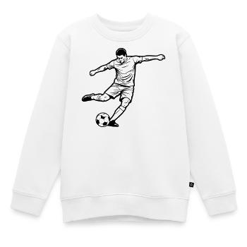 Fußball Spieler Schuss Torjäger Vektor - Kinder Premium Organic Sweatshirt - Weiß - Vorne - AI Model Kid Male (0cm)