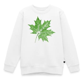 Blatt Ahorn / Ahornblatt - Kinder Premium Organic Sweatshirt - Weiß - Vorne - AI Model Kid Male (0cm)