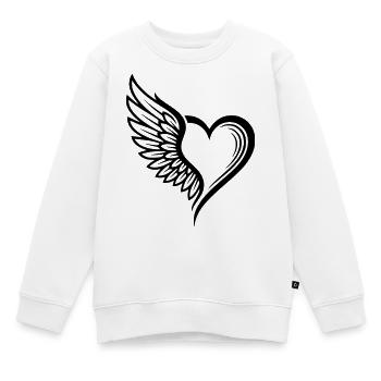 logo coeur ailes d'ange - Sweat Premium enfant bio - blanc - Devant - AI Model Kid Male (0cm)