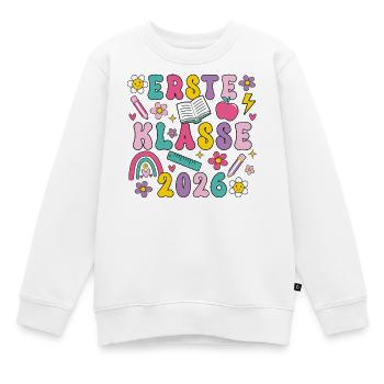 Erste Klasse 2026 Einschulung Mädchen Geschenkidee - Kinder Premium Organic Sweatshirt - Weiß - Vorne - AI Model Kid Male (0cm)