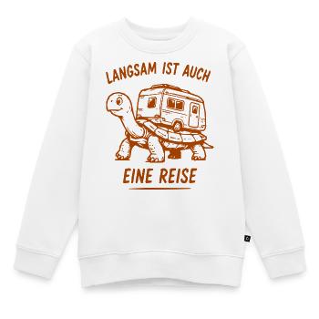 Langsam ist auch eine Reise - Kinder Premium Organic Sweatshirt - Weiß - Vorne - AI Model Kid Male (0cm)