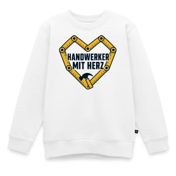 Handwerker mit Herz – Zollstockherz - Kinder Premium Organic Sweatshirt - Weiß - Vorne - AI Model Kid Male (0cm)