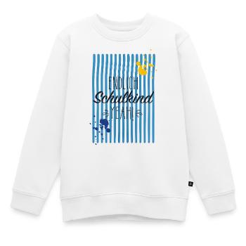 Endlich Schulkind Streifenprint - Kinder Premium Organic Sweatshirt - Weiß - Vorne - AI Model Kid Male (0cm)