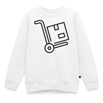 Symbol der Handlastwagen-Linie Symbol für bewegliche Dolly-Transporte - Kinder Premium Organic Sweatshirt - Weiß - Vorne - AI Model Kid Male (0cm)