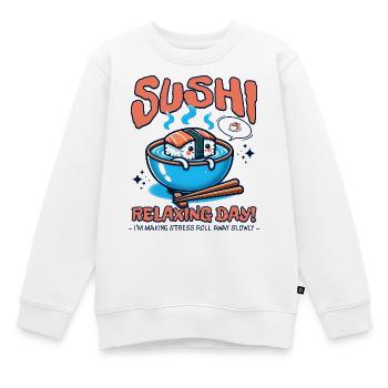 Journée de détente de sushi Nourriture mignonne - Sweat Premium enfant bio - blanc - Devant - AI Model Kid Male (0cm)