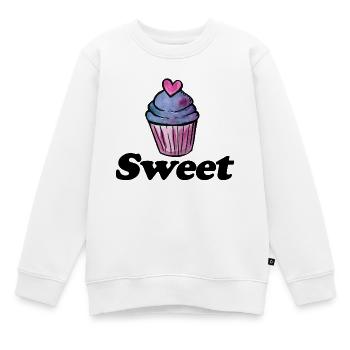 Pastellfarbenes Aquarell-Cupcake-Herz - Kinder Premium Organic Sweatshirt - Weiß - Vorne - AI Model Kid Male (0cm)