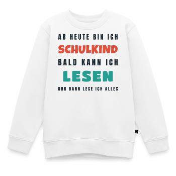 Schulkind 2026 Bald kann ich lesen - Einschulung - Kinder Premium Organic Sweatshirt - Weiß - Vorne - AI Model Kid Male (0cm)