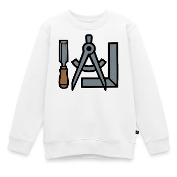 Tischler Werkzeuge Grafik - Kinder Premium Organic Sweatshirt - Weiß - Vorne - AI Model Kid Male (0cm)