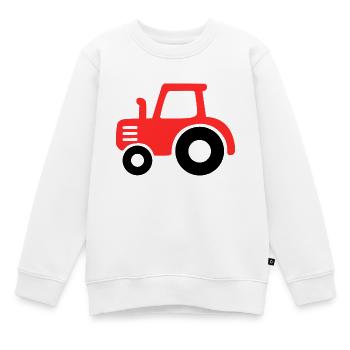 roter Traktor als Kindermotiv - Kinder Premium Organic Sweatshirt - Weiß - Vorne - AI Model Kid Male (0cm)