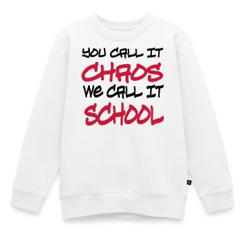 École - Sweat Premium enfant bio - blanc - Devant - AI Model Kid Male (0cm)