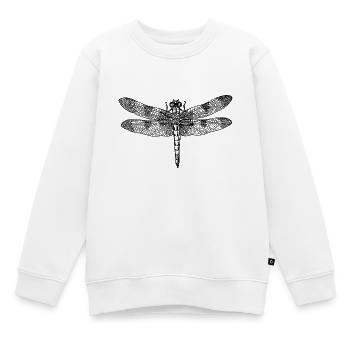 Libelle dragonfly dessin Insekt Outline retro - Sweat Premium enfant bio - blanc - Devant - AI Model Kid Male (0cm)