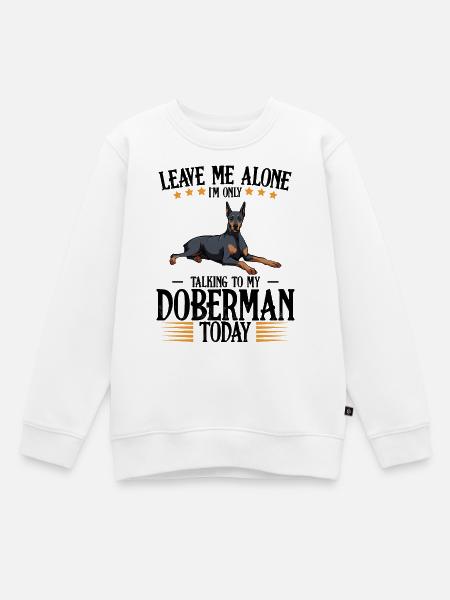 Dobermann Graphic mit Sternenkranz - Kinder Premium Organic Sweatshirt - Weiß