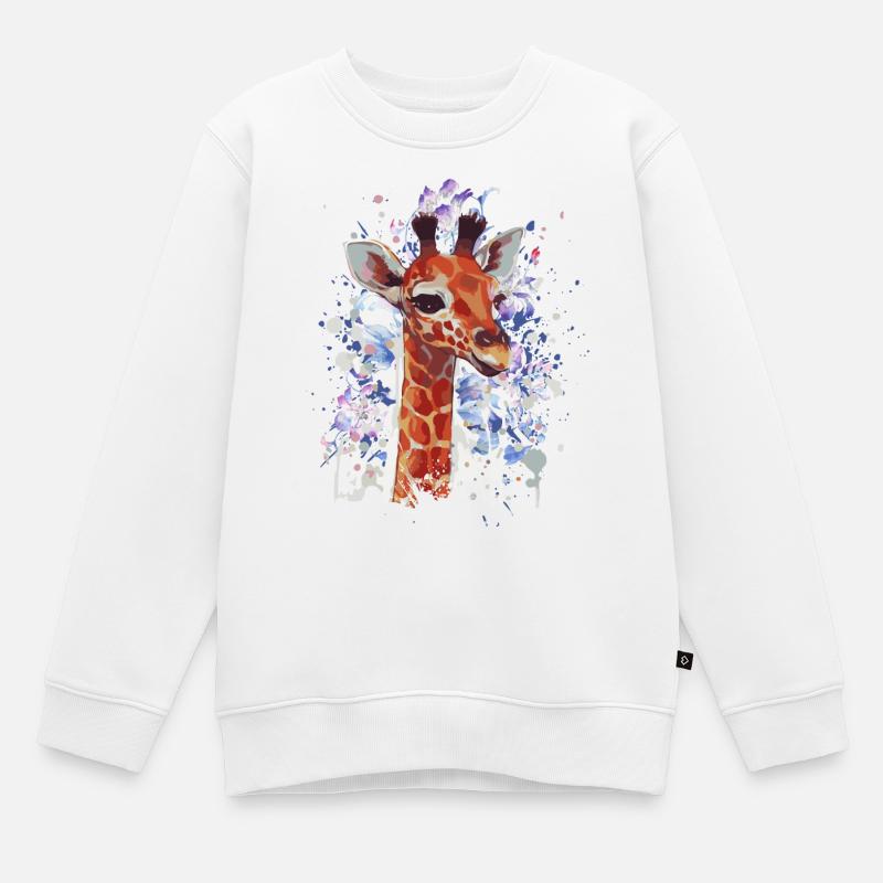 Giraffe - Giraffen Baby - Cooler Giraffe - Kinder Premium Organic Sweatshirt - Weiß