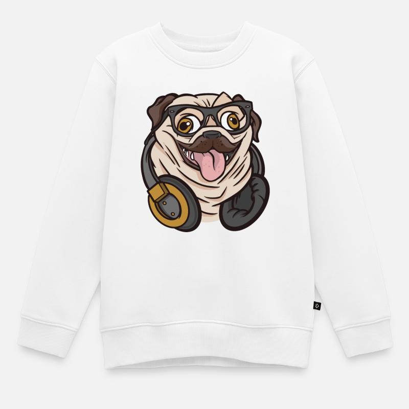 Hipster Mops - Kinder Premium Organic Sweatshirt - Weiß
