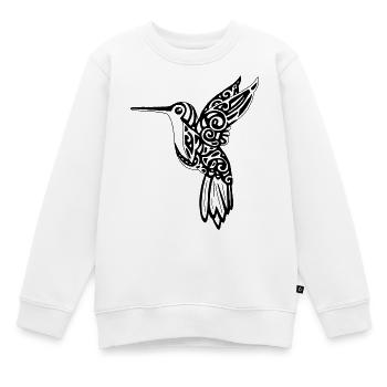Schwarzer Kolibri-Vogel - Kinder Premium Organic Sweatshirt - Weiß - Vorne - AI Model Kid Male (0cm)
