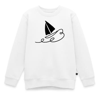Segler Welle Segeln Segelsport - Kinder Premium Organic Sweatshirt - Weiß - Vorne - AI Model Kid Male (0cm)