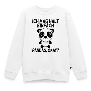 Ich mag Pandas - Kinder Premium Organic Sweatshirt - Weiß - Vorne - AI Model Kid Male (0cm)