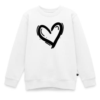Coeur Noir - Sweat Premium enfant bio - blanc - Devant - AI Model Kid Male (0cm)