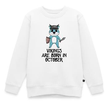 Mois de naissance mois d’octobre cadeau - Sweat Premium enfant bio - blanc - Devant - AI Model Kid Male (0cm)