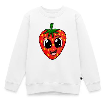 Erdbeere - Kinder Premium Organic Sweatshirt - Weiß - Vorne - AI Model Kid Male (0cm)