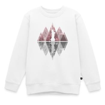 New York City - Manhattan und Miss Liberty - Kinder Premium Organic Sweatshirt - Weiß - Vorne - AI Model Kid Male (0cm)