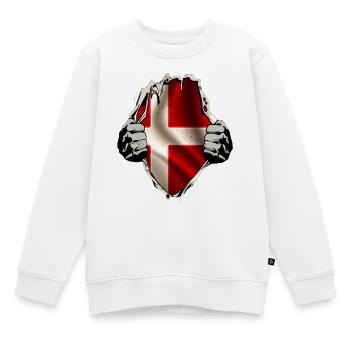 Denmark under the shirt - Kids Premium Organic Sweatshirt - white - Front - AI Model Kid Male (0cm)
